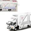 Mitsubishi Fuso Canter Mobile Display Truck RHD (Right Hand Drive) "EVA Racing" White with Graphics "Truck64" Series 1/64 Diecast Model Car by Tarmac Works