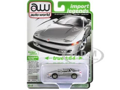 1993 Mitsubishi 3000GT VR-4 Zurich White Silver Metallic "Import Legends" Series 1/64 Diecast Model Car by Auto World