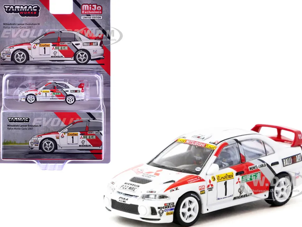 Mitsubishi Lancer Evolution IV #1 Tommi Makinen - Seppo Harjanne 3rd Place "Monte Carlo Rally" (1997) "Global64" Series 1/64 Diecast Model by Tarmac Works