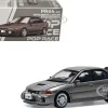 Mitsubishi Lancer Evolution IV RHD (Right Hand Drive) Dark Gray Metallic 1/64 Diecast Model Car by Pop Race