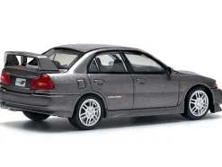 Mitsubishi Lancer Evolution IV RHD (Right Hand Drive) Dark Gray Metallic 1/64 Diecast Model Car by Pop Race