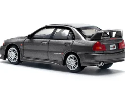 Mitsubishi Lancer Evolution IV RHD (Right Hand Drive) Dark Gray Metallic 1/64 Diecast Model Car by Pop Race