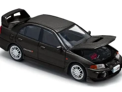 Mitsubishi Lancer Evolution IV RHD (Right Hand Drive) Pyrenees Black Pearl 1/64 Diecast Model Car by Pop Race