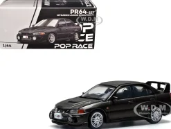 Mitsubishi Lancer Evolution IV RHD (Right Hand Drive) Pyrenees Black Pearl 1/64 Diecast Model Car by Pop Race