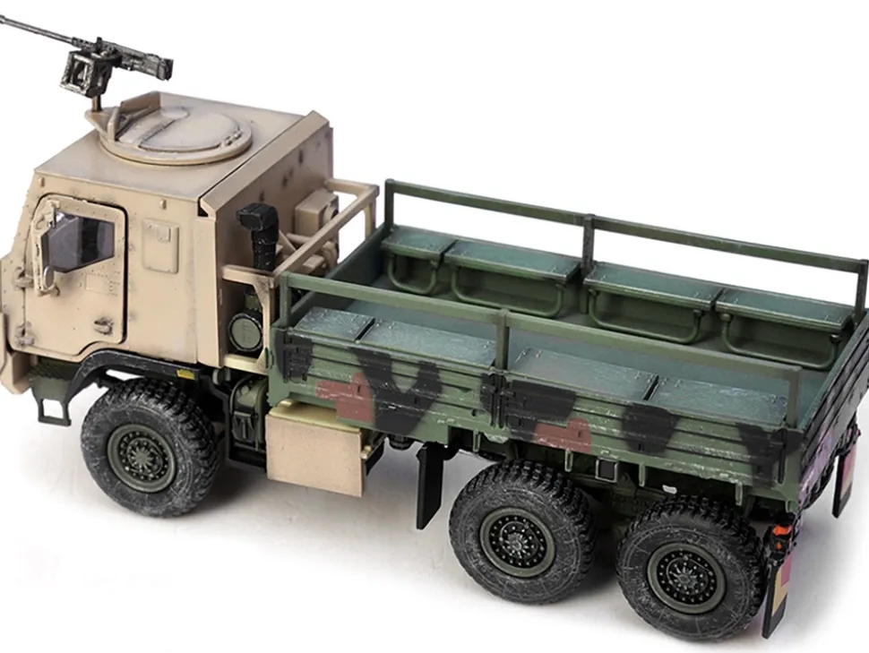 M1083 MTV Medium Tactical Vehicle Armored Cab Cargo Truck with Turret NATO Camouflage US Army Armor Premium Series 1/72 Diecast Model Panzerkampf 12219PB