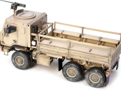 M1083 MTV Medium Tactical Vehicle Armored Cab Cargo Truck with Turret Desert Camouflage US Army Armor Premium Series 1/72 Diecast Model Panzerkampf 12219PA