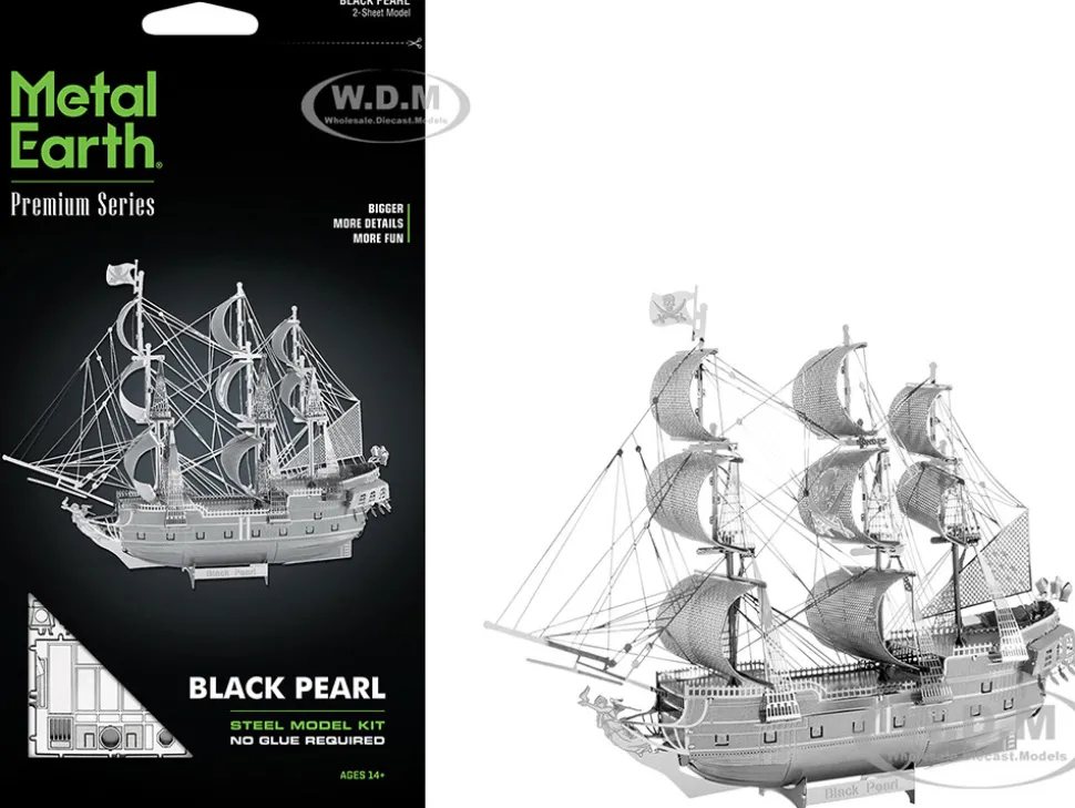 Model Kit Black Pearl Ship (Challenging Difficulty) Steel Model by Metal Earth