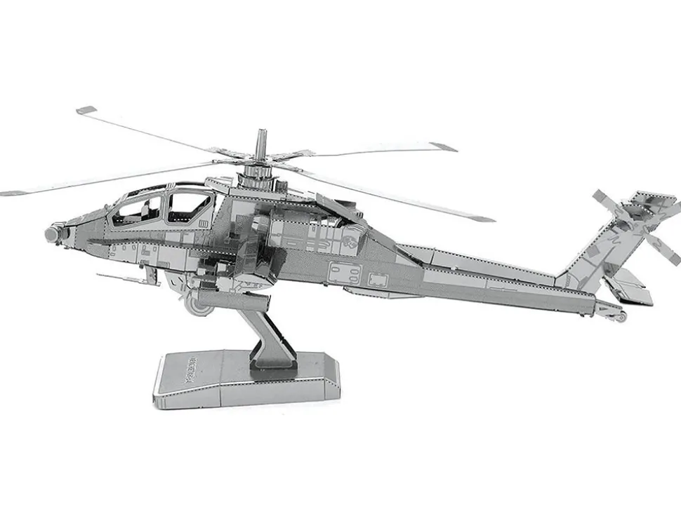 Model Kit Boeing AH-64 Apache Attack Helicopter (Moderate Difficulty) Steel Model by Metal Earth