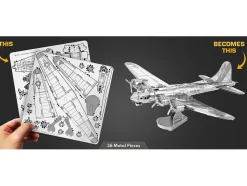 Model Kit Boeing B-17 Flying Fortress Bomber Aircraft (Moderate Difficulty) Steel Model by Metal Earth