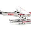Model Kit Cessna 182 Floatplane White and Red (Moderate Difficulty) Steel Model by Metal Earth