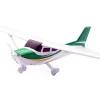 Model Kit Cessna 172 Skyhawk Aircraft White with Green and Yellow Stripes "Sky Pilot" Series 1/42 Plastic Model Kit by New Ray