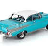 Model Kit 1957 Chevrolet Bel Air Turquoise with White Top (Challenging Difficulty) Steel Model by Metal Earth