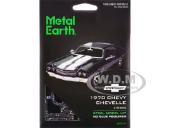 Model Kit 1970 Chevrolet Chevelle SS Green with White Stripes (Challenging Difficulty) Steel Model by Metal Earth