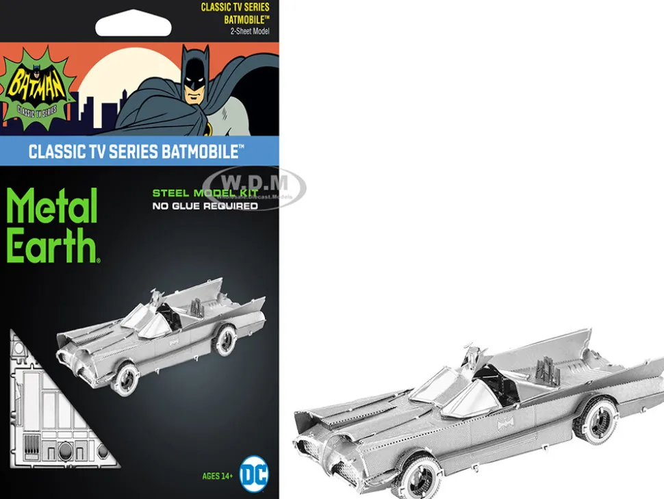 Model Kit 1966 Classic TV Series Batmobile "Batman" (1966) TV Series (Challenging Difficulty) Steel Model by Metal Earth
