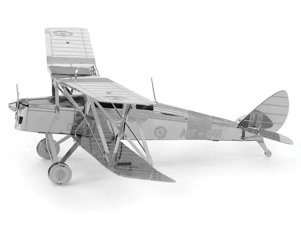 Model Kit De Havilland Tiger Moth Trainer Aircraft (Moderate Difficulty) Steel Model by Metal Earth