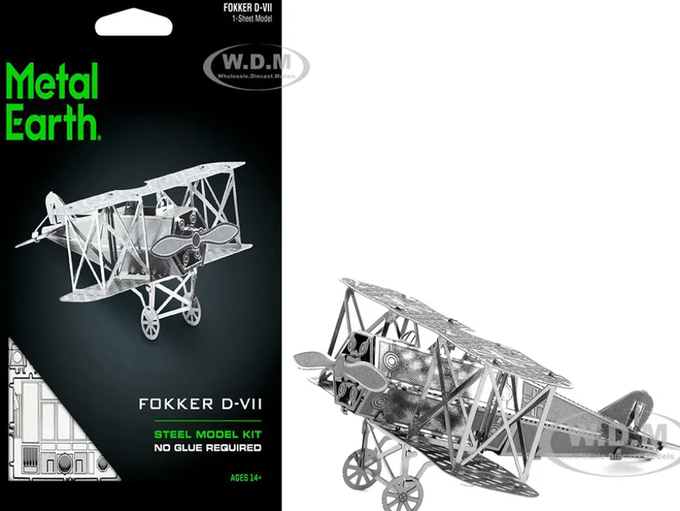 Model Kit Fokker D-VII Fighter Aircraft "Imperial German Army" (Easy Difficulty) Steel Model by Metal Earth