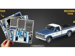 Model Kit 1982 Ford F-150 Pickup Truck Blue and White (Moderate Difficulty) Steel Model by Metal Earth
