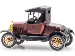 Model Kit 1925 Ford Model T Runabout Dark Red and Black (Moderate Difficulty) Steel Model by Metal Earth