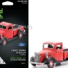 Model Kit 1937 Ford Pickup Truck Red and Black (Moderate Difficulty) Steel Model by Metal Earth
