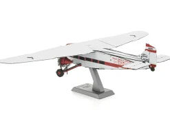 Model Kit Ford Trimotor Transport Aircraft White and Red (Moderate Difficulty) Steel Model by Metal Earth