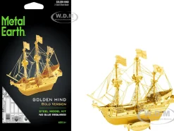 Model Kit Golden Hind Galleon Gold Version (Moderate Difficulty) Steel Model by Metal Earth