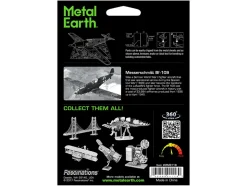 Model Kit Messerschmitt BF-109 Fighter Aircraft "German Luftwaffe" (Moderate Difficulty) Steel Model by Metal Earth