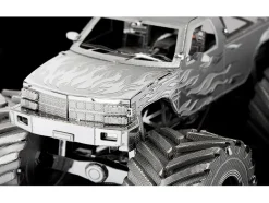 Model Kit Monster Truck with Flame Graphics (Moderate Difficulty) Steel Model by Metal Earth