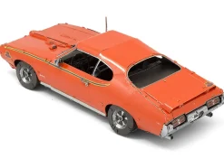 Model Kit 1969 Pontiac GTO Judge Orange with Black Stripes (Moderate Difficulty) Steel Model by Metal Earth
