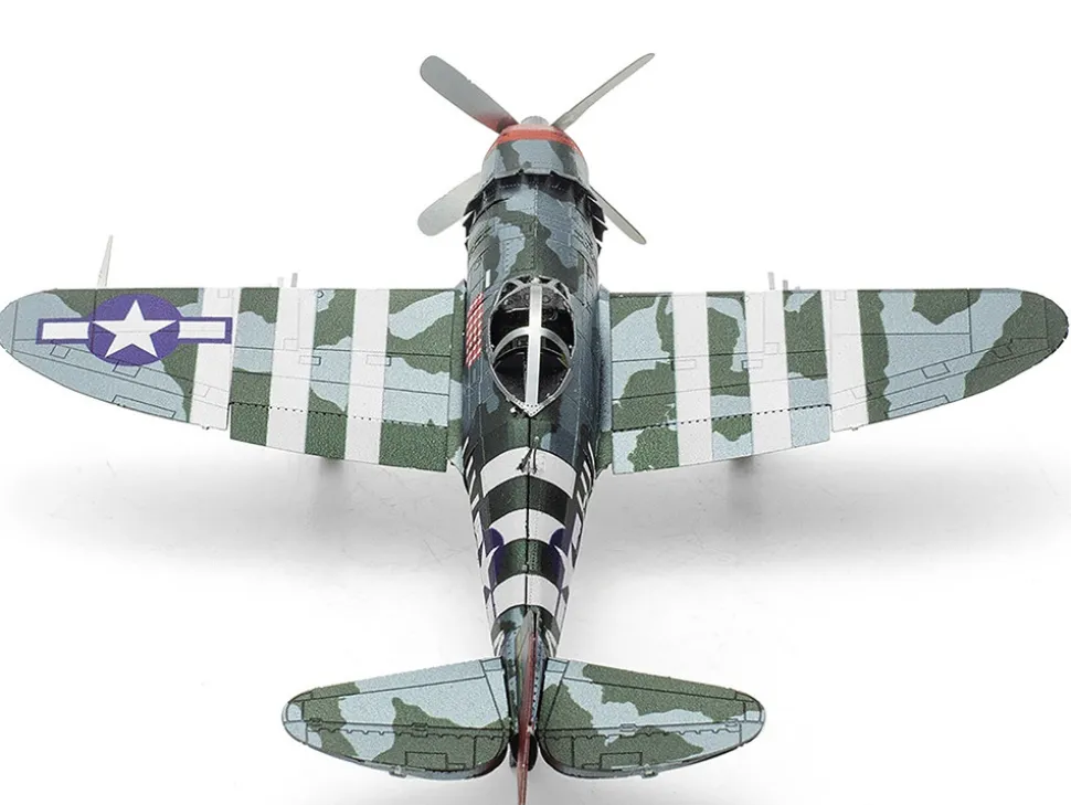 Model Kit Republic P-47 Thunderbolt Fighter Aircraft "The Jug" United States Army Air Forces (Moderate Difficulty) Steel Model by Metal Earth