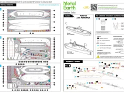 Model Kit USS Monitor and USS Merrimack Ironclad Warships "Battle of the Ironclads" (Challenging Difficulty) Steel Model by Metal Earth