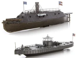 Model Kit USS Monitor and USS Merrimack Ironclad Warships 