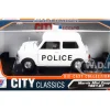 1961-1967 Morris Mini Cooper RHD Right Hand Drive Police White City Classics Series 1/18 Diecast Model Car Motormax 79742