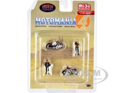 Motomania 4 4 piece Diecast Set 2 Figures 2 Motorcycles Limited Edition 4800 pieces Worldwide for 1/64 Scale Models American Diorama AD-76504MJ