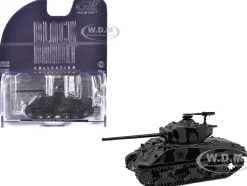 M4 Sherman 76 Long Barrell Tank Black Camouflage "Black Bandit" Series 30 1/64 Diecast Model Car by Greenlight