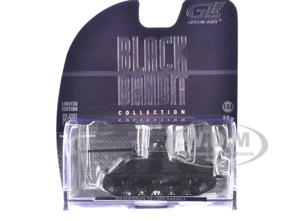 M4 Sherman 76 Long Barrell Tank Black Camouflage "Black Bandit" Series 30 1/64 Diecast Model Car by Greenlight