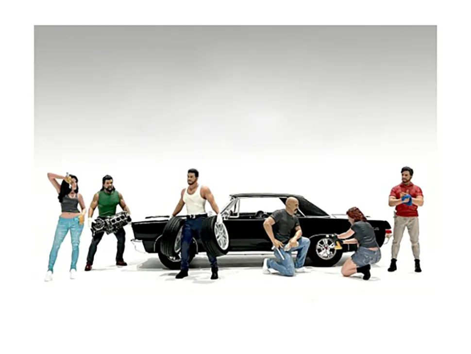 Muscle Mechanics 6 piece Figure Set for 1/24 Scale Models by American Diorama