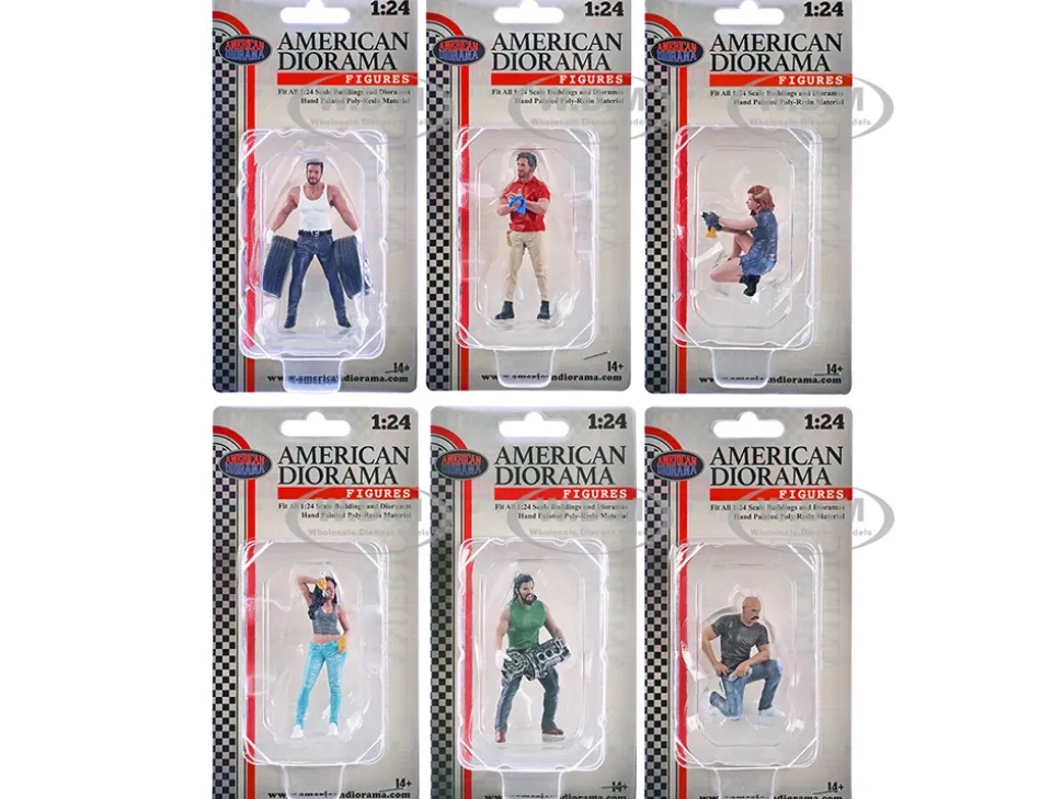Muscle Mechanics 6 piece Figure Set for 1/24 Scale Models by American Diorama