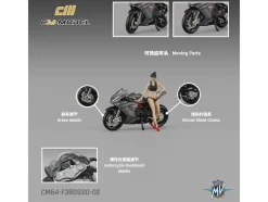 2022 MV Agusta F3 Rosso Motorcycle Silver Metallic with Figure 1/64 Diecast Model by CM Model