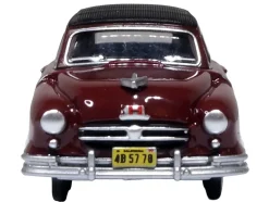 1950 Nash Rambler Custom Landau Convertible (Closed) Sunset Maroon with Black Top 1/87 (HO) Scale Diecast Model Car by Oxford Diecast