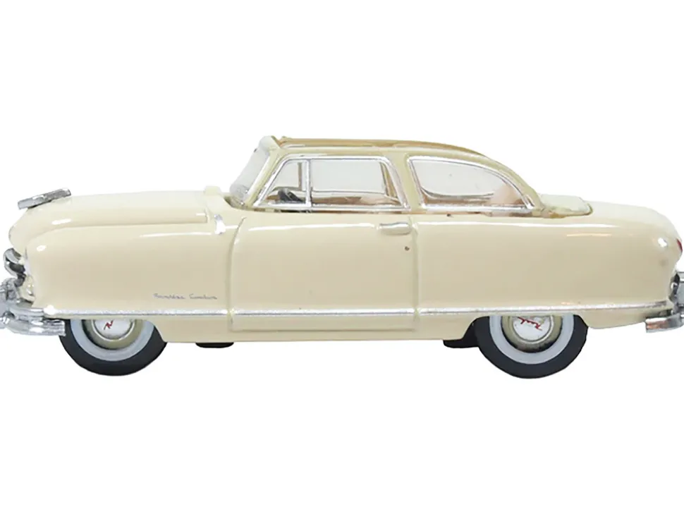 1950 Nash Rambler Custom Landau Convertible (Open) Champagne Ivory 1/87 (HO) Scale Diecast Model Car by Oxford Diecast