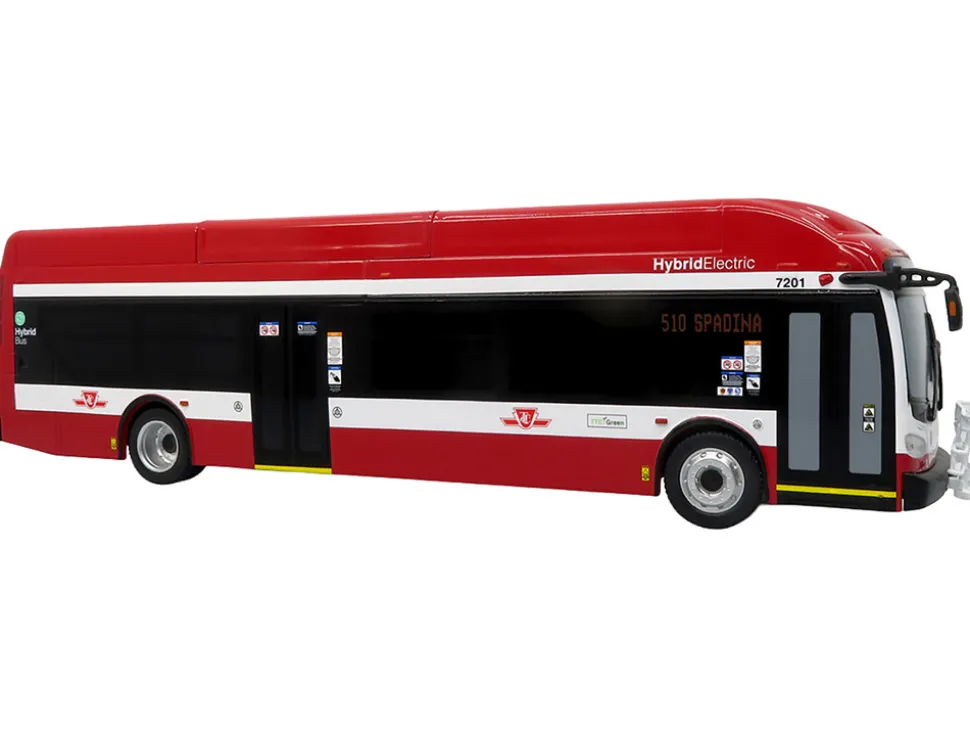 New Flyer Xcelsior Transit Bus Bank "TTC – Toronto Transit Commission" Red and White "The Bus & Motorcoach Collection" Limited Edition to 504 Pieces Worldwide 1/43 Model by Iconic Replicas