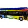 New Flyer Xcelsior XN40 Transit Bus "DASH Pride Livery" Blue with Rainbow Graphics "The Bus & Motorcoach Collection" Limited Edition 1/87 (HO) Diecast Model by Iconic Replicas