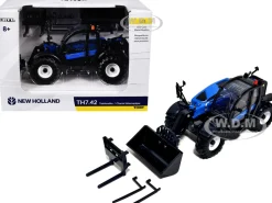 New Holland TH7.42 Telehandler Blue with Extra Tools 1/32 Diecast Model by ERTL TOMY