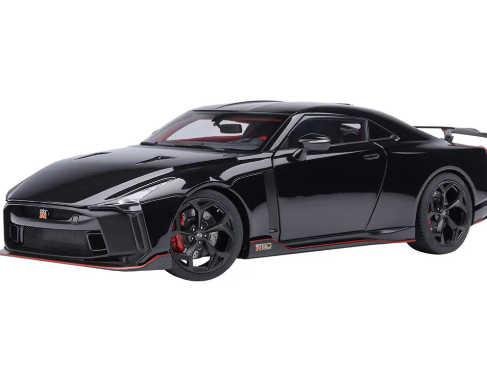 Nissan GT-R50 By ItalDesign Black and Matt Black 1/18 Model Car by Autoart