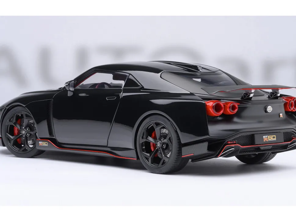 Nissan GT-R50 By ItalDesign Black and Matt Black 1/18 Model Car by Autoart