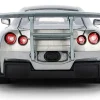 2009 Nissan GT-R (R35) Ben Sopra Brushed Metal with Black Top and Graphics and Mechagodzilla Diecast Figure "Godzilla" Franchise "Anime Hollywood Rides" Series 1/24 Diecast Model by Jada