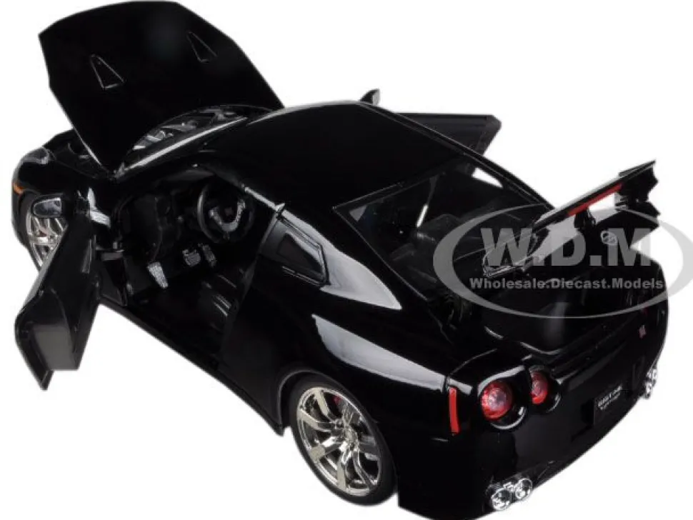 2009 Nissan GT-R R35 Black 1/24 Diecast Car Model Jada 96811