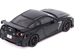 Nissan GT-R (R35) Nismo RHD (Right Hand Drive) Nismo Black with Carbon Hood and Top 1/64 Diecast Model Car by Inno Models