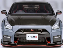 2022 Nissan GT-R (R35) Nismo Special Edition RHD (Right Hand Drive) Nismo Stealth Gray with Carbon Hood and Top 1/18 Model Car by Autoart