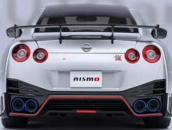 2022 Nissan GT-R (R35) Nismo Special Edition RHD (Right Hand Drive) Ultimate Metal Silver with Carbon Hood and Top 1/18 Model Car by Autoart